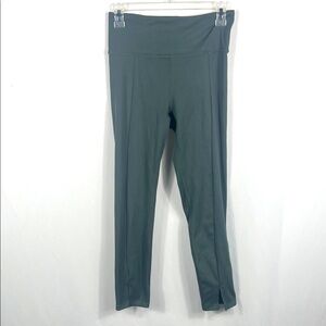 Balance Collection Women’s Athletic Leggings Medium Gray Pleated Front